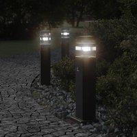 Berkfield Home Outdoor Floor Lamps with Sensors 3pcs Black 50 cm Aluminium