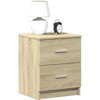 Berkfield Home Bedside Cabinet with 2 Drawers Sonoma Oak 40x36x50 cm in Brown | Size: 40 x 36 x 50 cm