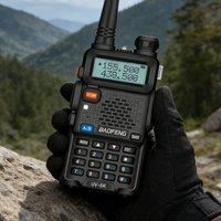 Ventryn UV-5R III Tri-Band Walkie Talkie Long Range FM with Headset in Black
