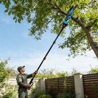 Ventryn 2-in-1 Battery Powered Long Reach Pole Saw Cutter in Black