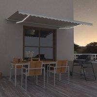 Berkfield Home Manual Retractable Awning with LED 500x350 cm Cream