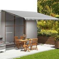 Berkfield Home Replacement Fabric for Awning Anthracite & White 5x3.5 m in Black
