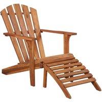 Berkfield Home Garden Adirondack Chair with Footrest Solid Acacia Wood in Brown