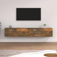 Berkfield Home Wall Cabinets 2 pcs Smoked Oak 100x36.5x35 cm Engineered Wood in Brown
