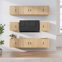 Berkfield Home 8 Piece TV Cabinet Set Sonoma Oak Engineered Wood in Brown
