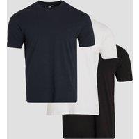 Burton Men's Mixed 3 Pack Plain Crew Neck T-Shirts in White | Size: Large