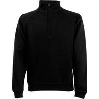 Fruit of the Loom Men's Zip Neck Sweatshirt Top in Black | Size: Large