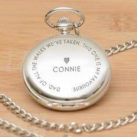 Uniqueful Men's Personalised Dad Of All The Walks Silver Finish Pocket Watch Birthday