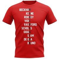 Manchester United FC Men's Mens Manchester Team T-Shirt in Red | Size: XL