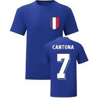 France Men's Mens Eric Cantona National Hero Tee'S in Blue | Size: Medium