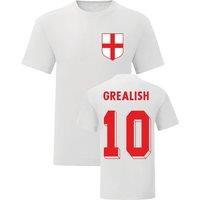 England Men's Mens Jack Grealish National Hero Tee in White | Size: Large