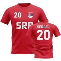 Serbia Men's Mens Sergej Milinkovic - Savic Country Code Hero T-Shirt in Red | Size: 2XL