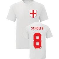 England Men's Mens Paul Scholes National Hero Tee in White | Size: Small