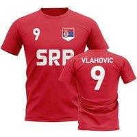 Serbia Men's Mens Dusan Vlahovic Country Code Hero T-Shirt in Red | Size: 2XL