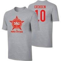 Denmark Men's Euro 2020 T-Shirt - Eriksen 10 in Grey | Size: Medium