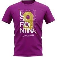 Fiorentina Men's Mens Gabriel Batistuta Graphic Signature T-Shirt in Purple | Size: Medium