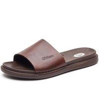 Base London Men's Albany Slide Sandal in Brown | Size: 11