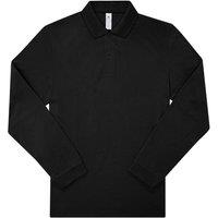 B&C Men's My Long-Sleeved Polo Shirt in Black | Size: Large