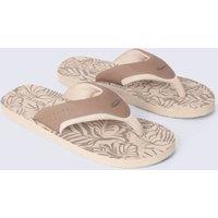 Animal Men's Jekyl All Over Printed Lightweight Flip Flop in Light Beige | Size: 12