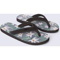 Animal Men's Jekyl All Over Printed Lightweight Flip Flop in Dark Green | Size: 7