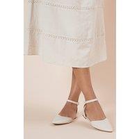 Dorothy Perkins Women's Poppy Pointed Ankle Strap Ballet Pumps in Ivory | Size: 5