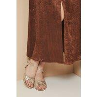 Good For the Sole Women's : Wide Fit Trisha Two Part Heeled Sandals in Gold | Size: 8