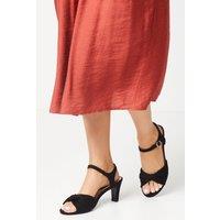 Good For the Sole Women's : Wide Fit Trisha Two Part Heeled Sandals in Natural Black | Size: 3