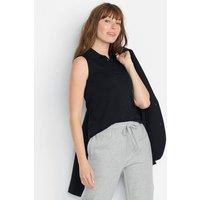 Lands' End Women's Sleeveless Polo Shirt in Supima Cotton in Black | Size: 10-12