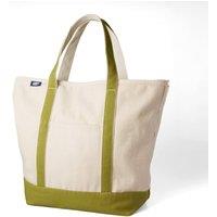 Lands' End Women's Large Zip Top Canvas Tote Bag in Lime