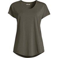 Lands' End Women's Cotton Modal Stretch Jersey T-shirt in Dark Green | Size: 10-12