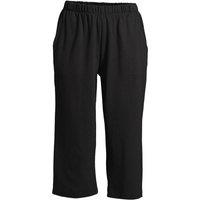 Lands' End Women's Petite Sport Knit Jersey Capri Trousers in Black | Size: 8