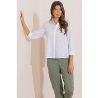 Klass. Women's Schiffli Embroidered Blouse in White | Size: 14