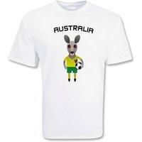 Australia Women's Womens Mascot Soccer T-Shirt in White | Size: 2XL