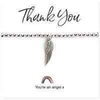Aye Do Gifts Women's Angel Wing Bracelet on Rainbow Thank You & Gift Card in Silver