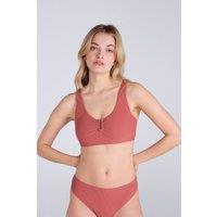 Animal Women's 'Florence' Stretchy Quick Dry Chlorine Resistant Ribbed Bikini Top in Burgundy | Size: 20