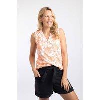 Weird Fish Women's Nonno Printed Jersey Vest in Orange | Size: 8