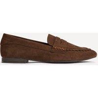Linzi Women's Bree Brown Suede Leather Penny Loafer | Size: 3-Standard Fit