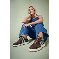 Yours Women's Padded Lace Up Trainers In Wide E Fit in Brown | Size: 5E