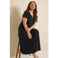 Evans Women's Bar Detail Midi Dress in Black | Size: 30-32