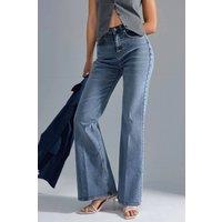 Hiccup Women's SQUALO High Waist Flare Jeans in Mid Blue | Size: 2XS