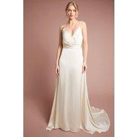 Oasis Women's Strappy V Neck Wedding Dress in Ivory | Size: 8