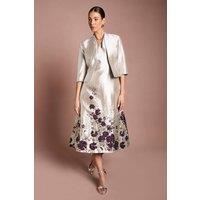 Coast Women's Jacquard Peplum Jacket in Golden | Size: 8