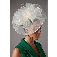 Coast Women's Structured Mesh Bow Flat Fascinator in Ivory