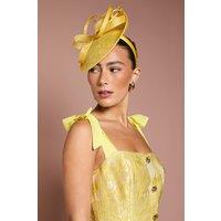 Coast Women's Side Facing Structured Fascinator in Lemon