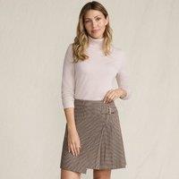 Lands' End Women's Pleated Checkered Skirt in Tan | Size: 12