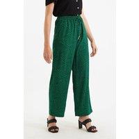 Louche Women's Emmanuella 60s Patchwork Print Pyjama Style Trouser in Green | Size: 10