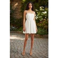 Louche Women's Coryn Poplin Strappy Mini Dress in White | Size: 16