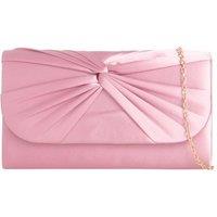 SVNX Women's Ruched Satin Clutch in Pink
