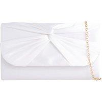 SVNX Women's Ruched Satin Clutch in White