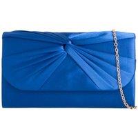 SVNX Women's Ruched Satin Clutch in Royal